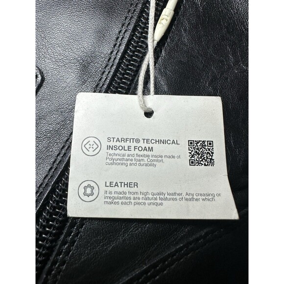 ZARA Women's Black Leather Zip Up Chunky Ankle Boots‎ Combat Moto US 7 EU 37 - Picture 6 of 13